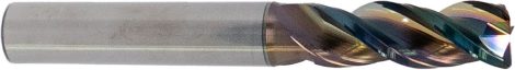 PreMill® VHM-HPC-Schachtfrees voor Aluminium, gepolijst met hoekradius, 8,0 mm, Z=3, cilindrische opname Ø8mm, ER= - mm, AP= 27 mm, DLC gecoat.