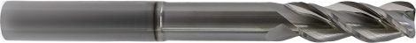 PreMill® VHM-HPC-Schachtfrees lang voor Aluminium, gepolijst met hoekradius, 12,0 mm, Z=3, cilindrische opname Ø12mm, ER= 1,0 mm, AP= 53 mm
