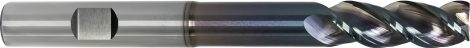 PreMill® VHM-HPC-Schachtfrees lang voor Alu, gepolijst met hoekradius, Z=3, weldonopname, DLC gecoat.