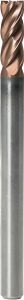 PreMill® VHM-HPC Precisiefrees Ø 2,5 mm, Z=4, Cilindrische opname Ø 3 mm, TiAlN-gecoat